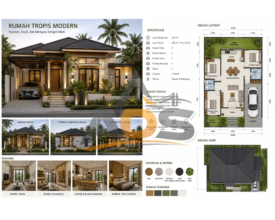 Desain rumah tropis modern
