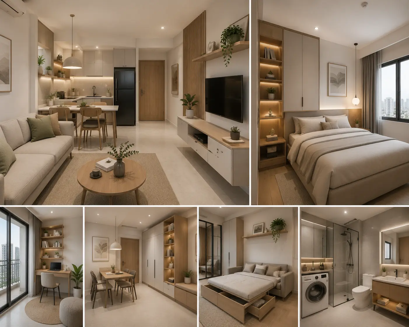 Interior apartemen minimalis yang hangat