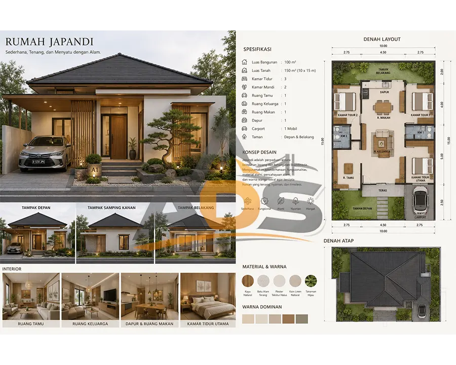 Rumah konsep Japandi
