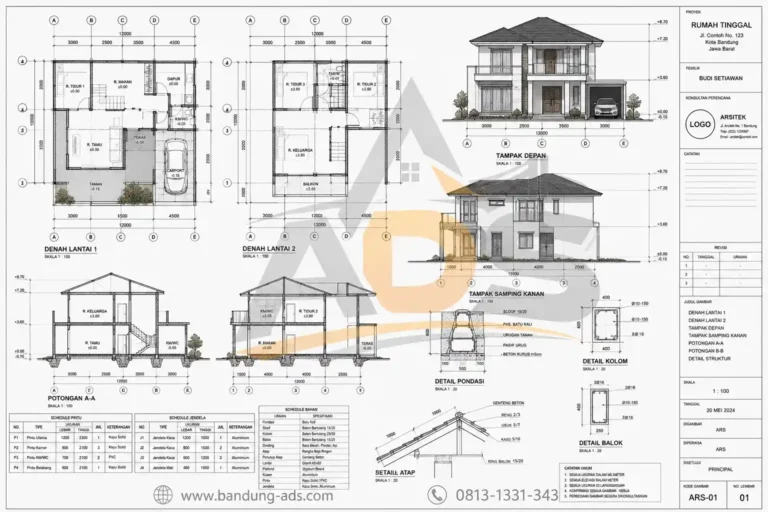Denah rumah dan detail struktur