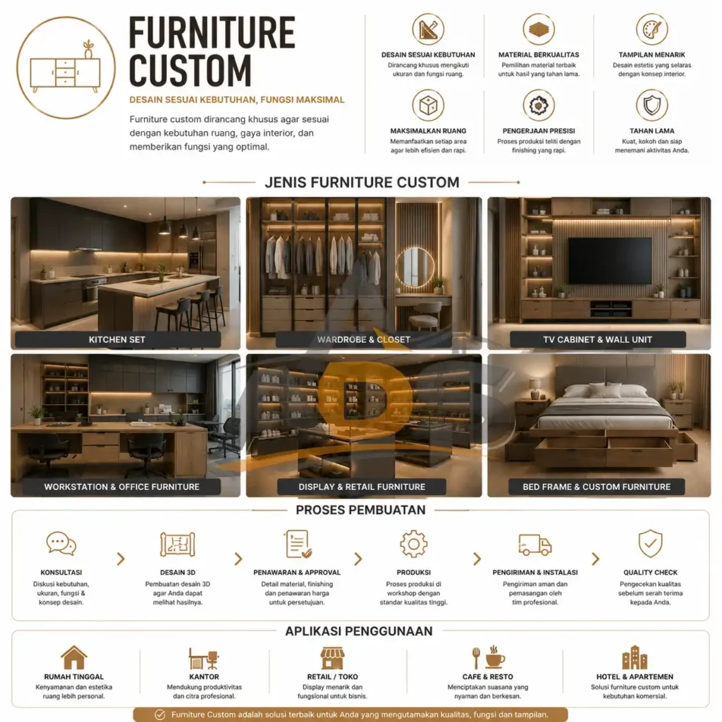 Desain furnitur custom yang elegan