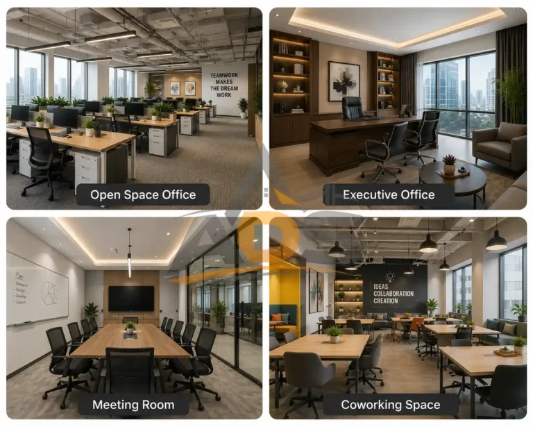 Desain ruang kantor modern dan fungsional