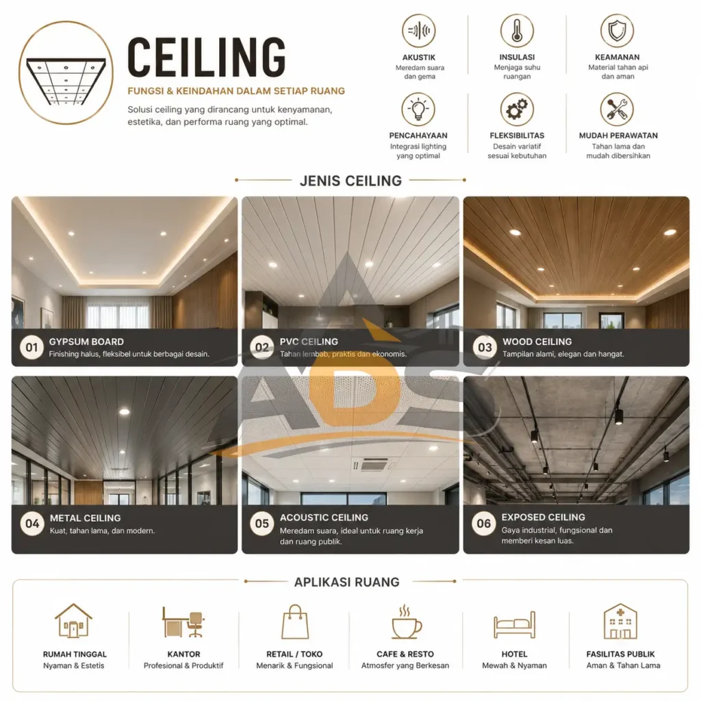 Keindahan dan fungsi berbagai jenis ceiling