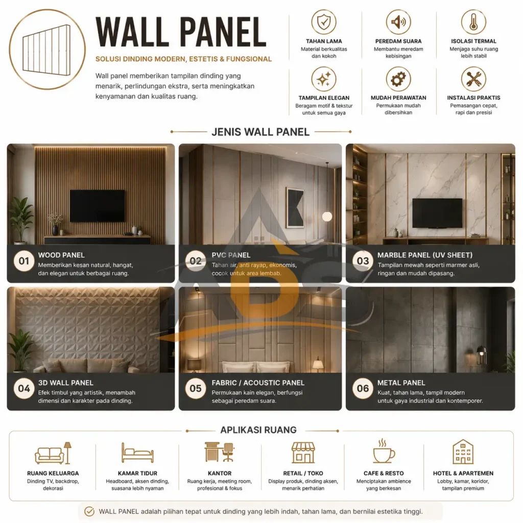 Panduan lengkap jenis wall panel