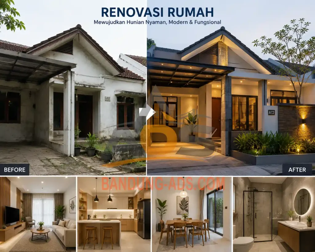 Renovasi rumah A12 Sebelum dan sesudah