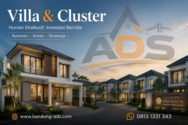 perumahan cluster premium saat matahari terbenam