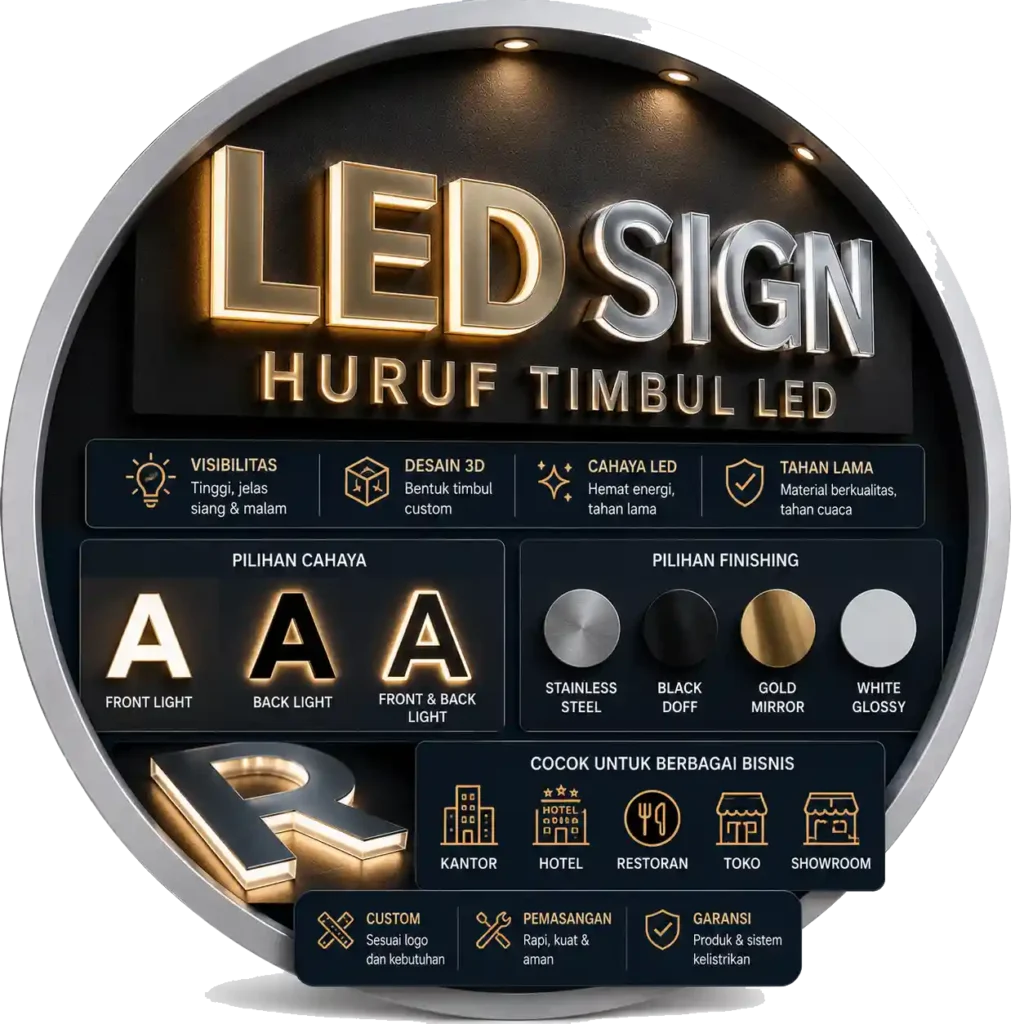 Sign LED 3D Modern