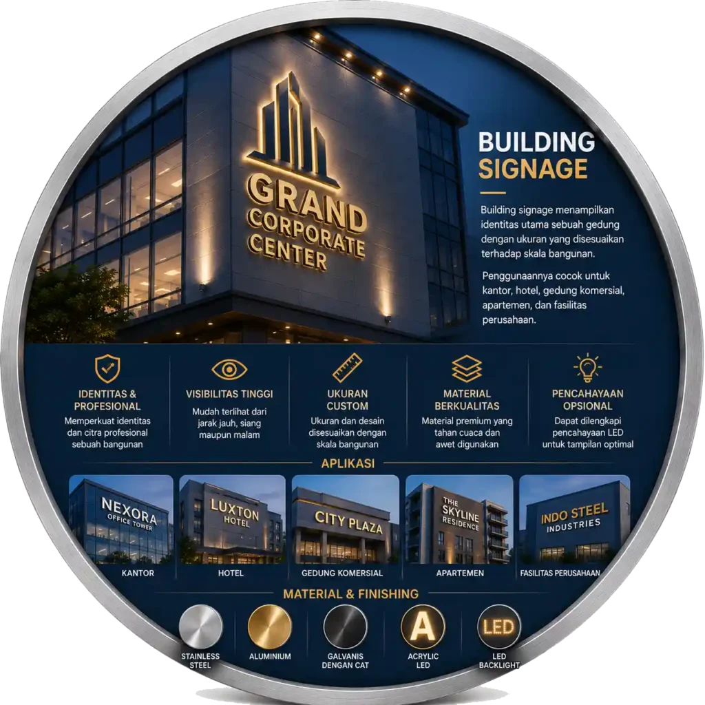 Signage Gedung Modern