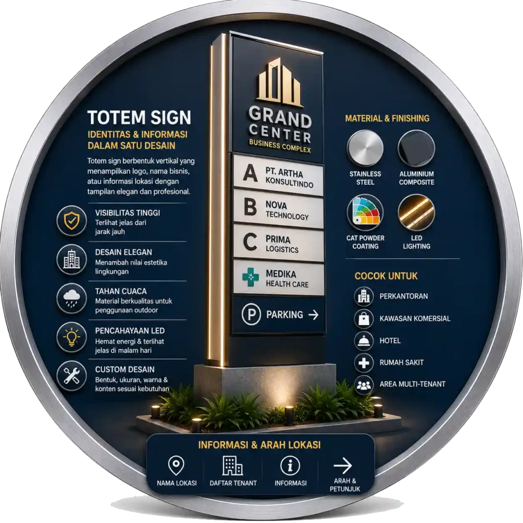 Totem Sign Modern Berkelas