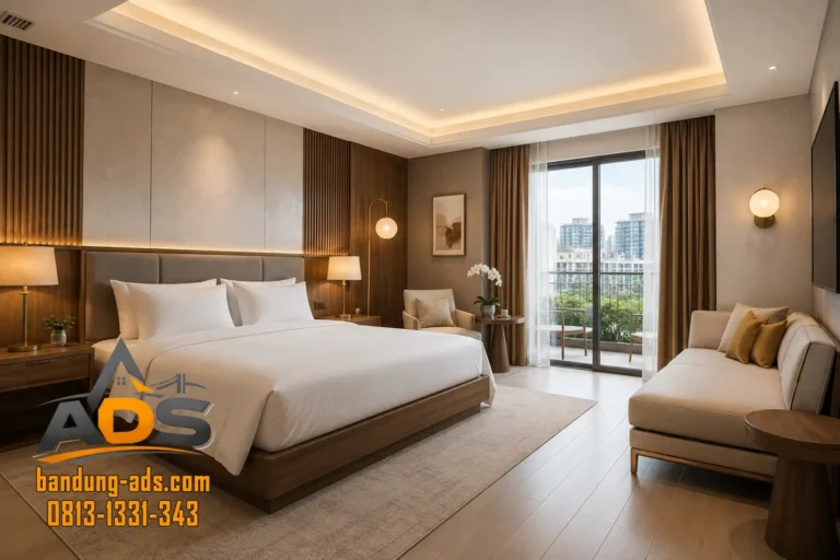 Kamar Tidur Hotel Mewah Bernuansa Hangat