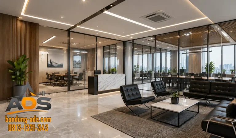 Lobi Kantor Modern dengan Lounge Elegan